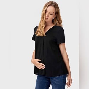 New Black Chiffon Maternity Top